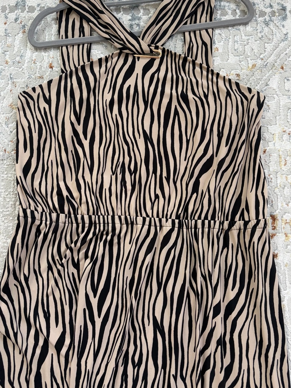 INC International Concepts Beige and Black Zebra Print Maxi Dress